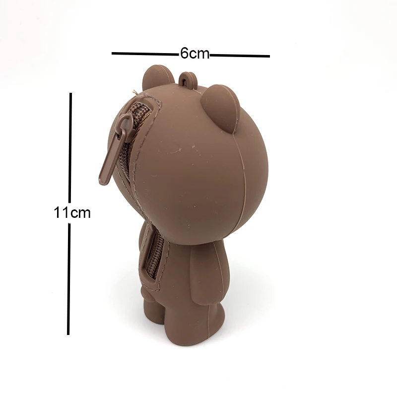 small coin purse Милый женский кошелек с мультяшным медведем, мягкий силиконовый чехол для ключей, Женская мини сумка для денег, кошелек для девочек, маленькая коробка для Airpods, чехлы - Цвет: small coin purse