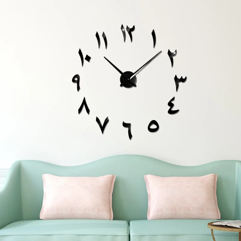 Восточно-Арабские уникальные декоративные Креативные 3D настенные часы современный дизайн настенные часы Настенная Наклейка «сделай сам» уникальный подарок украшение дома