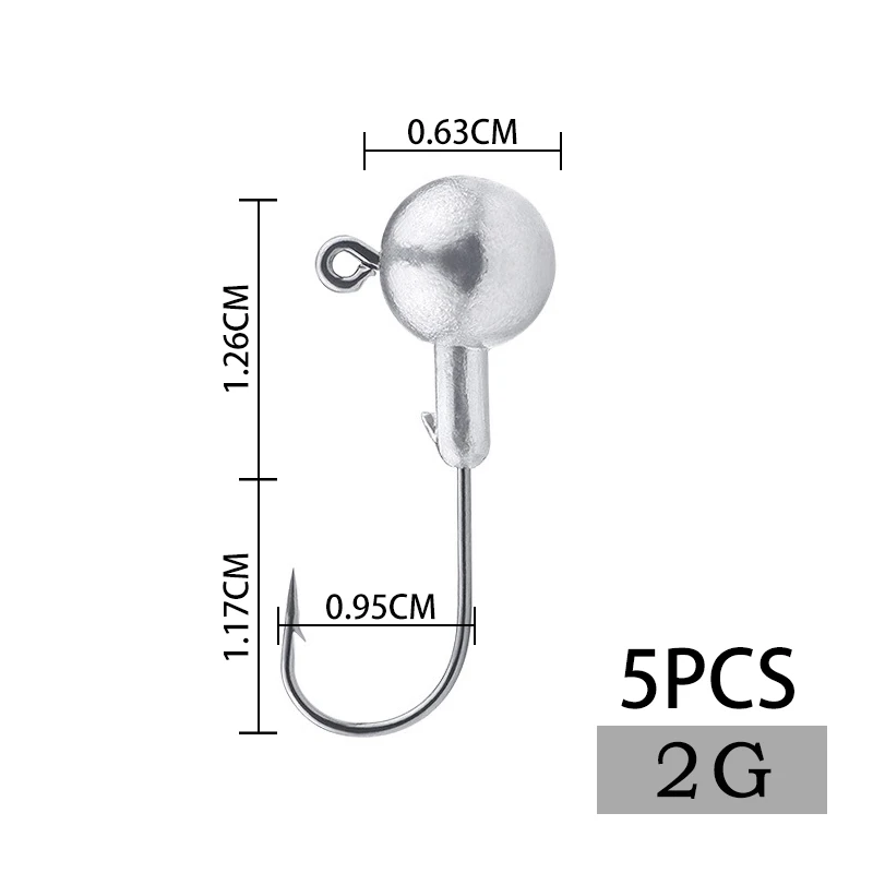 Свинцовая головка рыболовные крючки для зимней рыбалки Коннектор с свинцовой головкой крючок для ловли карпа набор крючков 5-20 г инструмент для джигхада для мягкой приманки - Цвет: 2g-5PCS