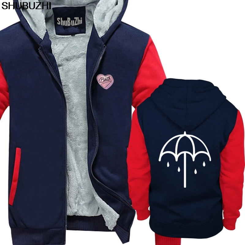 Толстовка BMTH Herren Bring Me The Horizon Herz-Bonbon Schwarz с капюшоном, фирменное зимнее стильное крутое теплое пальто shubuzhi sbz118 - Цвет: navy red