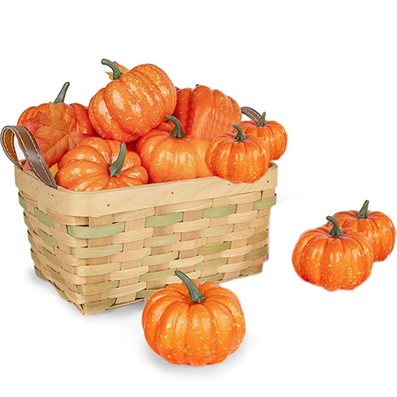 

Artificial Pumpkins for Decoration, 12PCS Mini Fake Pumpkins Artificial Vegetables for Halloween Thanksgiving Autumn Ornaments