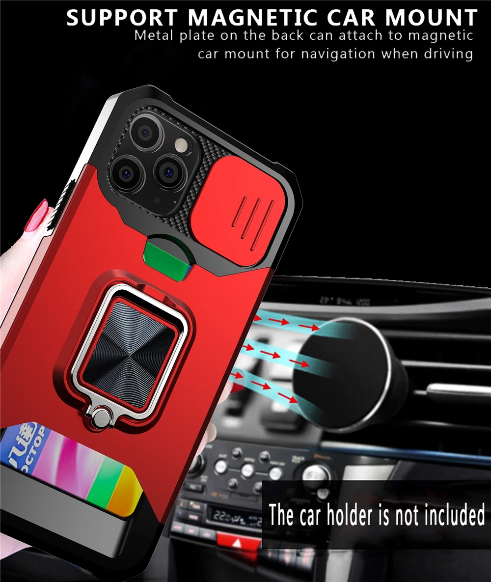 iphone 13 mini leather case Camera Protection Magnetic Holder Case For iPhone 11 13 12 Pro Max XR X XS Max 7 8 Plus SE 2020 Shockproof Card Slot Stand Cover iphone 13 mini mobile phone cases