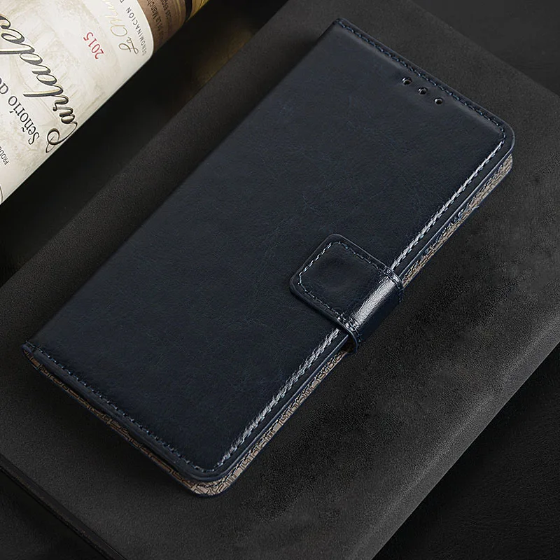 Для Xiaomi Redmi 8A чехол Роскошный флип из искусственной кожи чехол фоторамка со слотом для карты памяти чехол для Xiaomi Redmi 8A MZB8298IN чехол - Цвет: Темно-синий