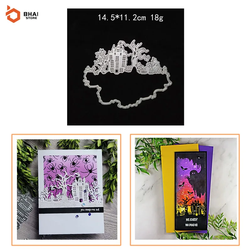 

Halloween Building Metal Cutting Dies Stencil DIY Cards Stencils Photo Album Embossing Paper Making Scrapbooking Knife Mold 2021