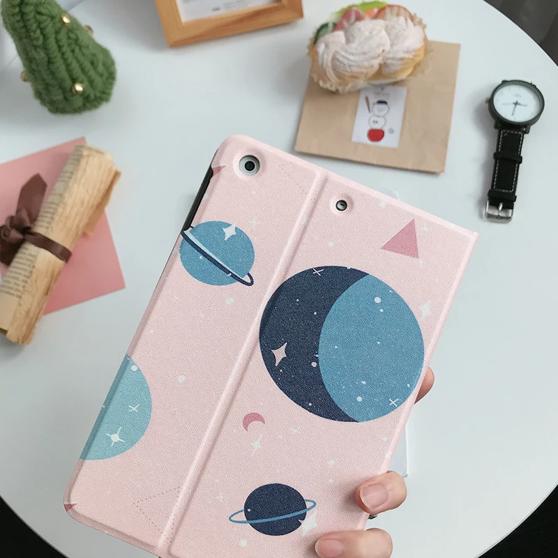 Автоматический будильник смарт-чехол с подставкой для Планшеты ipad Mini1 на возраст 2, 3, 4, 5, ipad air 2 3 pro 10,5 Мультфильм защитный чехол для ipad 2, 3, 4 18 9,7