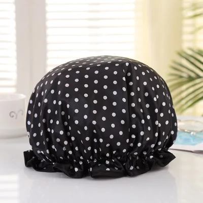 1pcs Thick Women Shower Caps Colorful Double Layer Bath Shower Hair Cover Adults Waterproof
