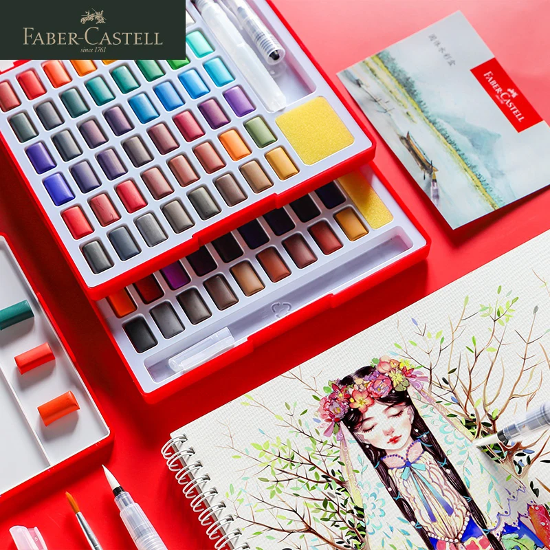 Немецкий Faber-Castell однотонная фотография 24/36/48 цветов дозирование акварельной