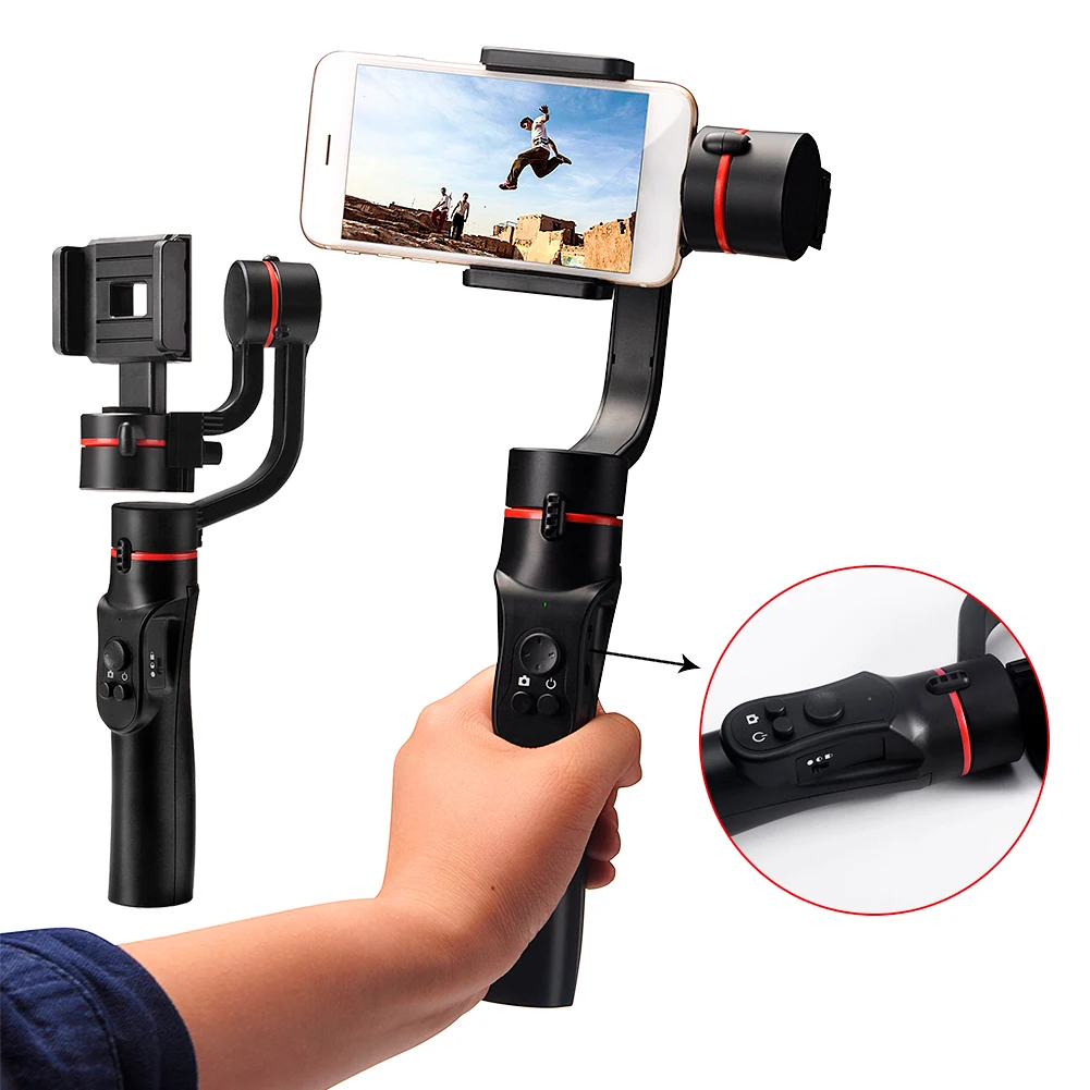 

H2 3 Axis Universal Support USB Charging Photography Extension Travel Handheld Gimbal Vlog Live Smartphone Stabilizer Outdoor