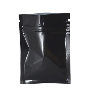 

Glossy Black 7.5x10cm Self Seal Zip Lock Packaging Bag Food Sugar Spice Coffee Storage Pouches 2000pcs/lot Aluminum Foil Pack