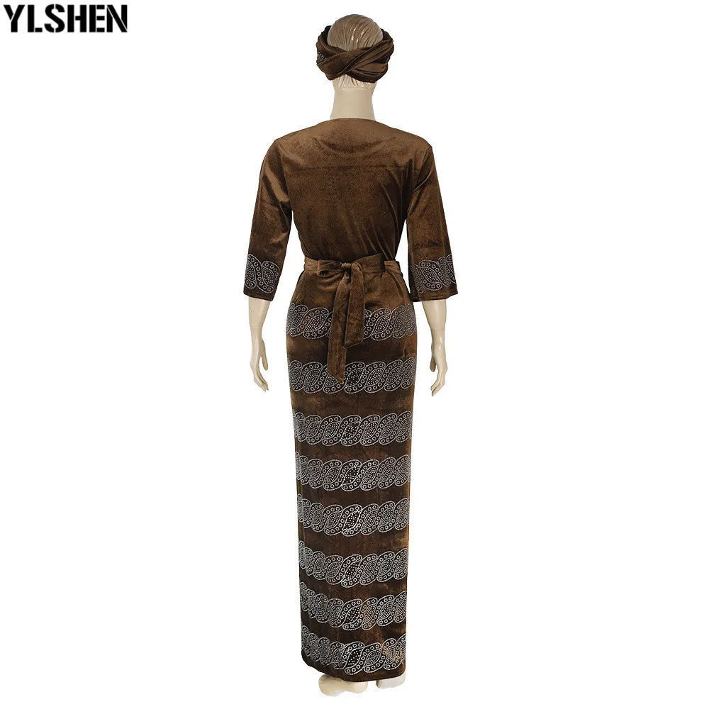 African Dresses for Women 3 Piece Set Dashiki Diamonds Tops Skirt African Clothes Bazin Broder Riche Fashion Robe Africaine Femme 15