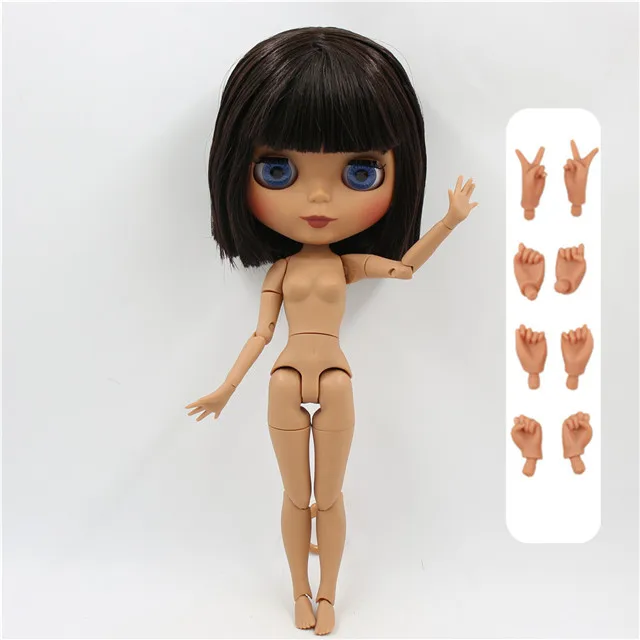 ICY factory шарнирная кукла blyth joint body короткие каштановые волосы матовое лицо 30 см игрушка - Цвет: doll with hands B