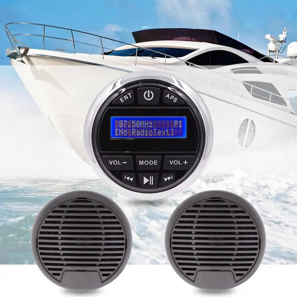 

Guzare Marine Stereo Gauge Style Portable DAB+ Audio Bluetooth Mp3 Player Fm Radio USB Headunit + 1 Pair 3" Waterproof Speakers