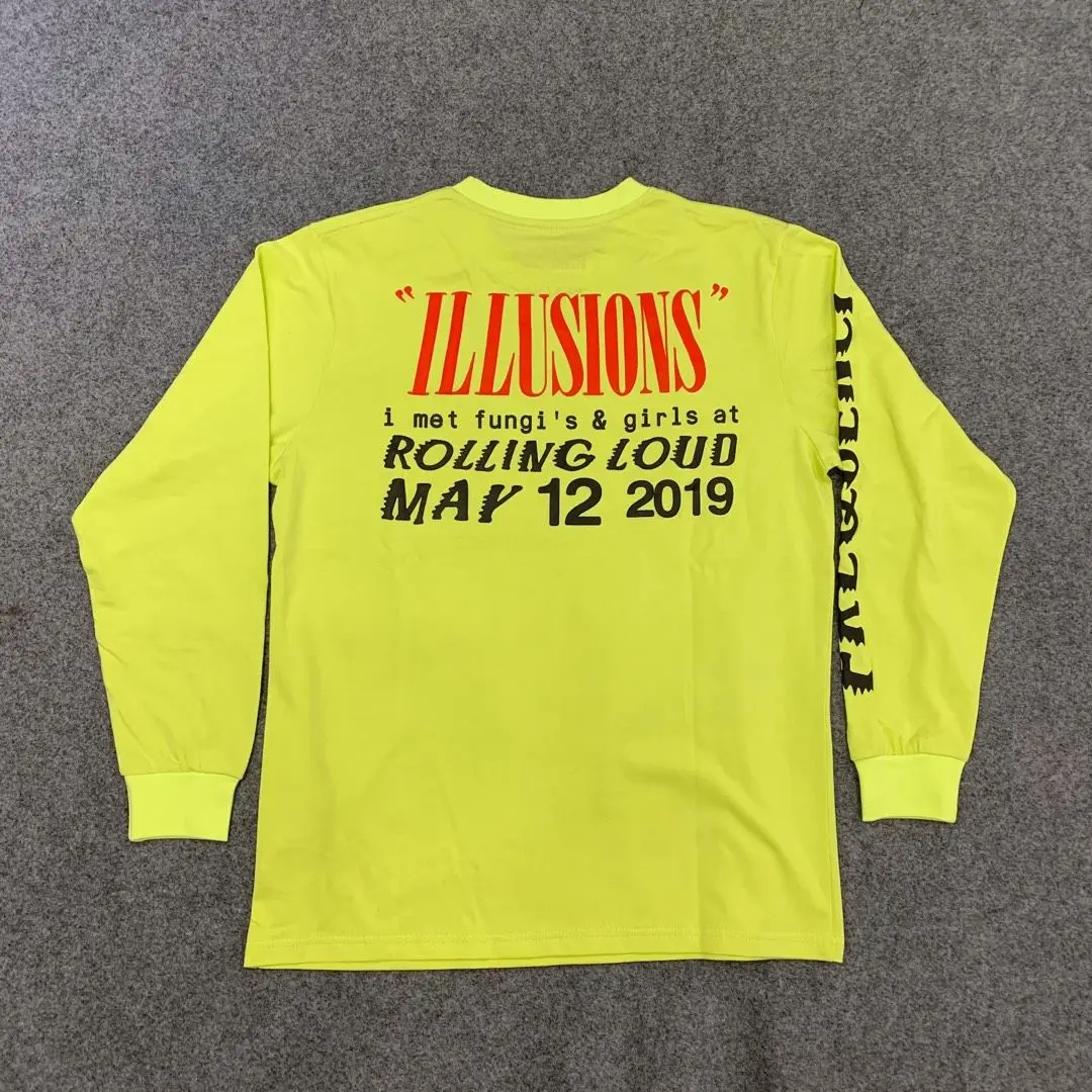 yellow CPFM XYZ Illusions Tie Dye футболка с длинными рукавами Cpfm футболки для мужчин и женщин Kanye West уличная одежда хип-хоп Cpfm футболки - Цвет: yellow