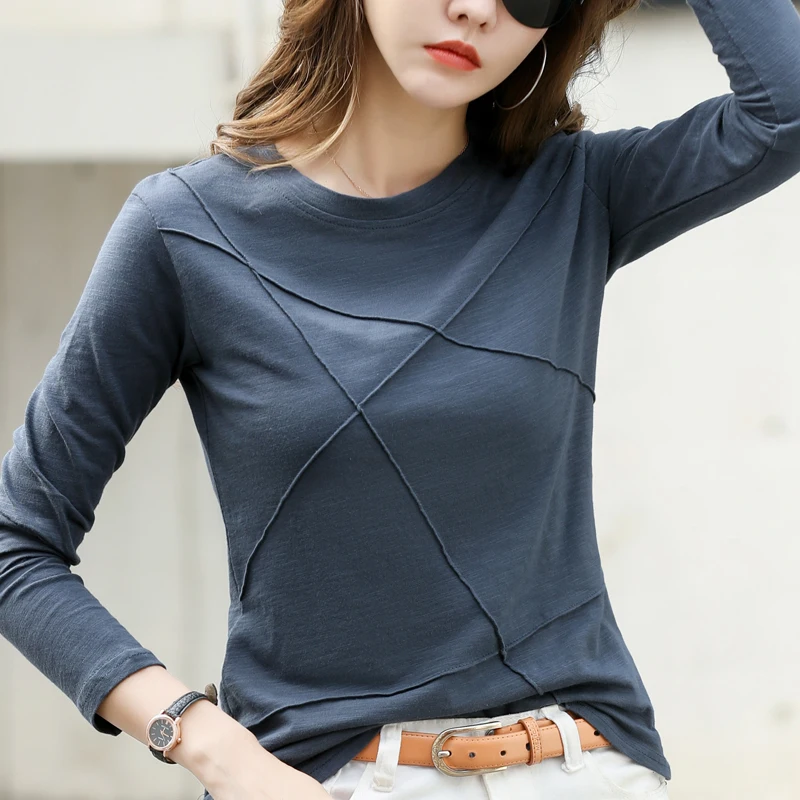 Loose Simple Purple Shirt Long Sleeve 