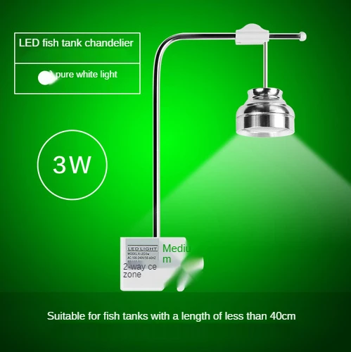 Halállat -Kiegészítők Akvárium 3 Színű Led Könnyű Lámpa Kis Haltartály Teknős Jar Akvárium -Bilincs Lámpa Tricolor Könnyű Alumínium - Image 3
