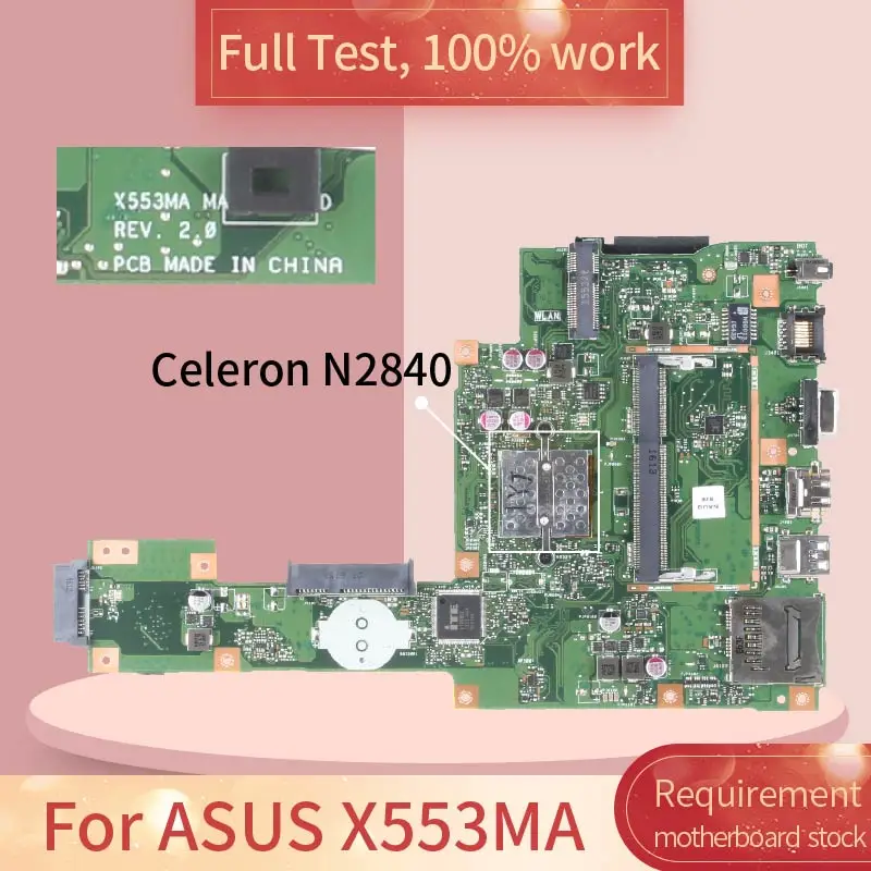 Rev.2.0 para Asus Celeron Ddr3 Notebook Placa-mãe Teste Completo 100% Trabalho X553ma Sr1yj N2840 Cpu - Imagem 2