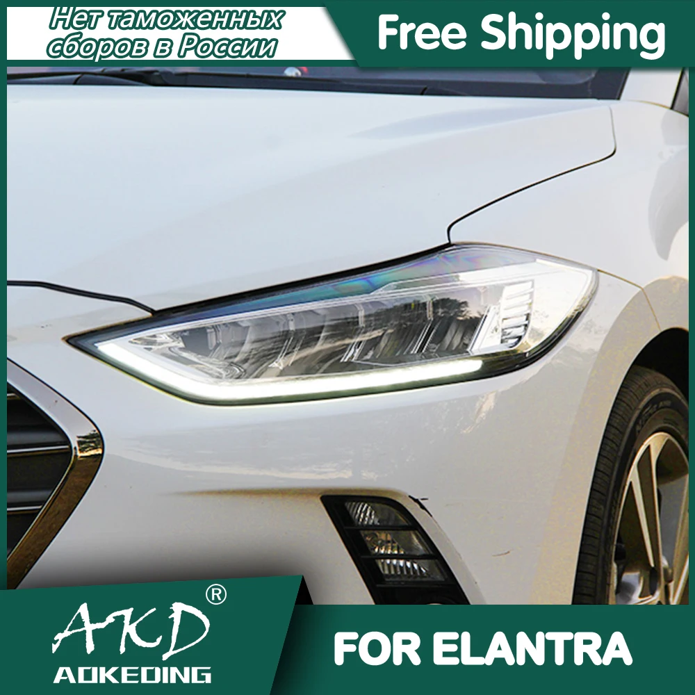 Headlights For Hyundai Elantra 2016-2020 Drl Day Running Light Head ...