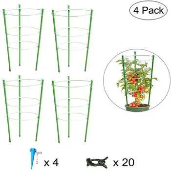 

4pcs 45cm/60cm Durable Creative Climbing Vine Rack Plastic Coated Iron Plant Support Frame Garden Balcony Plant Flower Trellis