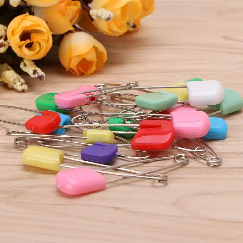 20Pcs Colorful Baby Infant Child Cloth Nappy Diaper Pins Safety Locking Holder 