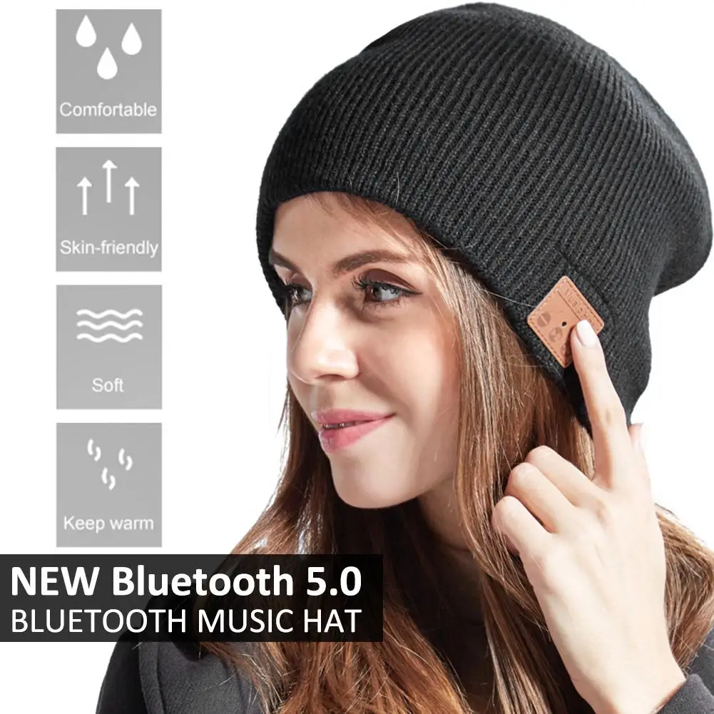 Bluetooth 5,0, наушники, шапка, супер мягкое трикотажное музыкальное бини, Bluetooth, без полей, музыкальная шапка для зимнего спорта на открытом воздухе