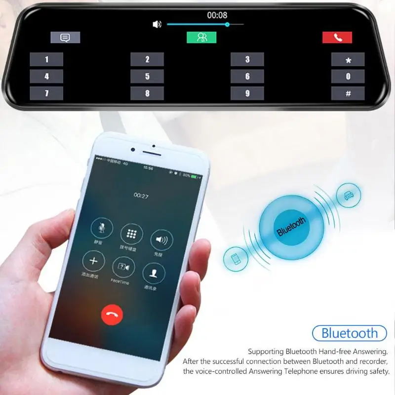 Phisung H58 4G Android 5,1 зеркало заднего вида DVR камера 9,6" gps WiFi ADAS 1080P Full HD Stream медиа видеокамера авторегистратор