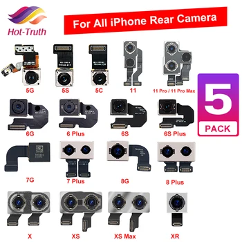 

5 Pcs Original Back Rear Camera For iPhone X XR XS 5 5S 5C SE 6 6S 7 8 Plus XS MAX With Flash Module Sensor Flex Cable