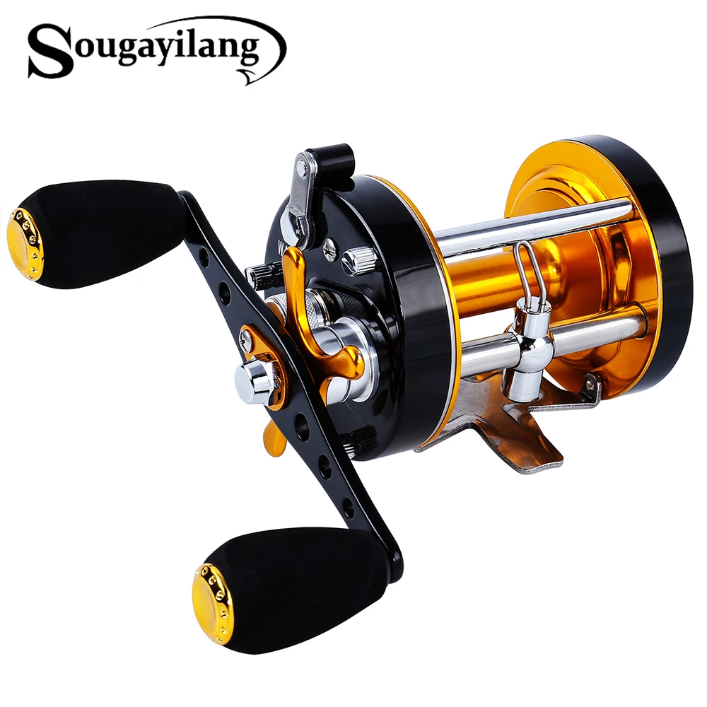

Sougayilang Trolling Fishing Reel 6+1BB Corrosion-resistant Fishing Reel With Sound Click Right Hand Bait Casting Pesca