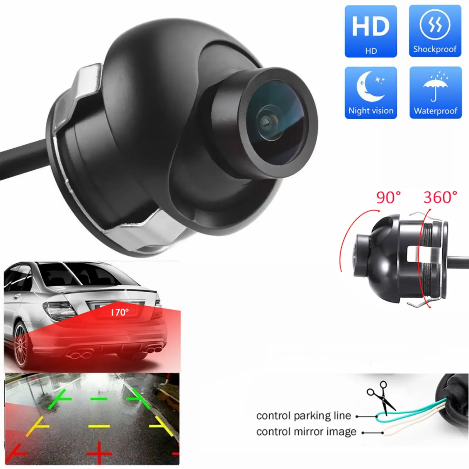 Details about / 18.5mm Car Reverse Backup Parking Rearview Night Use Camera Drill Tool Kit