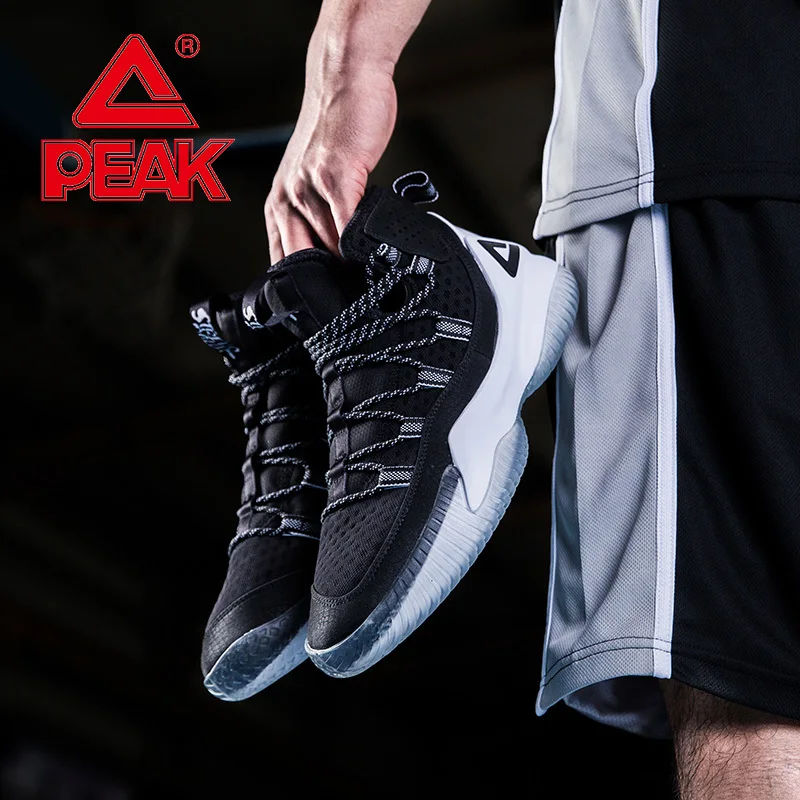 PEAK Man Light Basketball Shoes Breathable Anti-slip Basketball Sneakers Men Street Sports Shoes Lace-up Sports Gym Boots