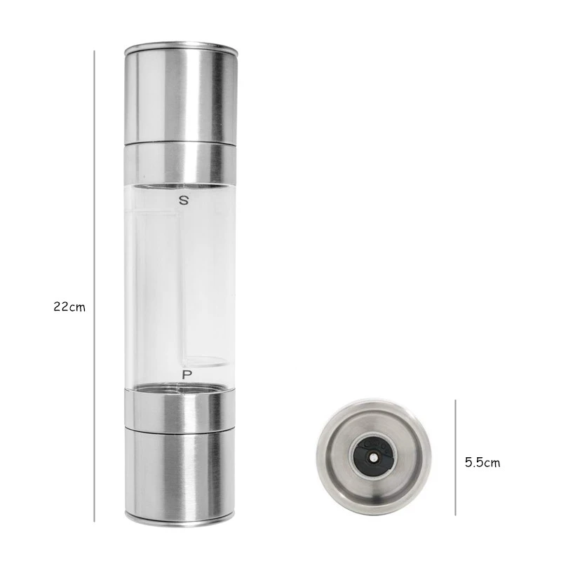 

2 in 1 Salt and Pepper Grinder Set Adjustable Ceramic Salt Pepper Mill Shakers Spice Seasoning Grinding Mechanism
