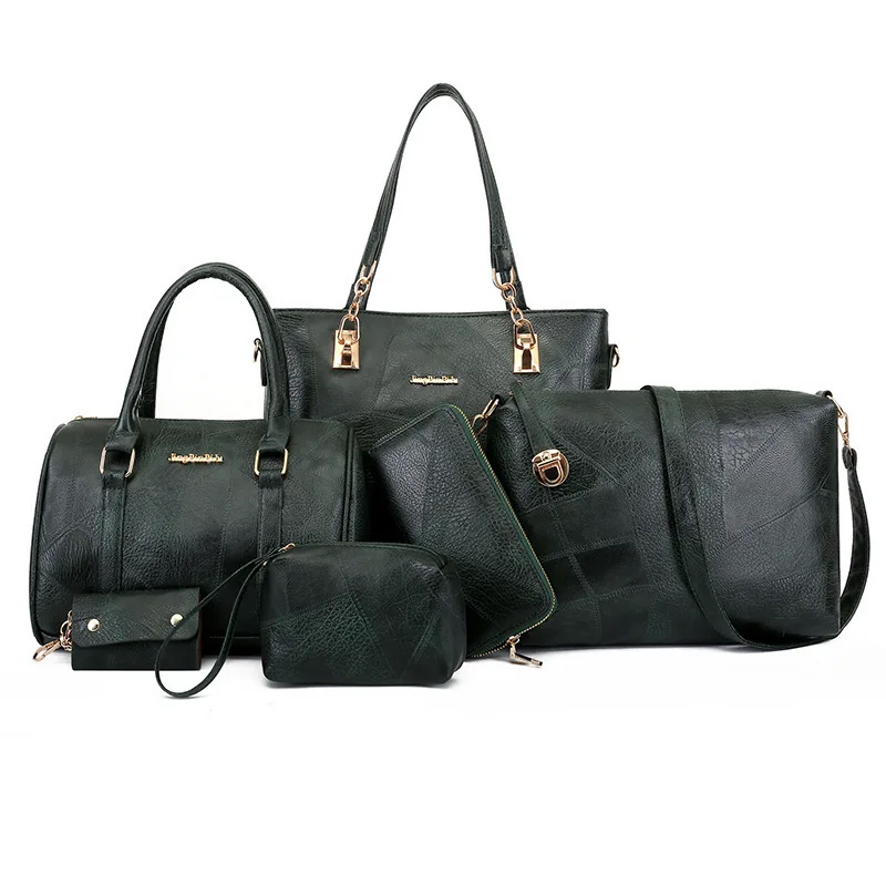 

2018 New Style Europe And America Large-Volume Six Pieces Set Different Size Bags WOMEN'S Bag Fashion Shoulder Bag/ Hand Bag Sho