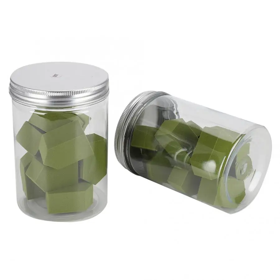 10 шт./кор. консервированная алюминиевая крышка пентагональная сухая влажная двойного назначения пудра для лица слоеная губка для макияжа темно-зеленая гладкая косметика