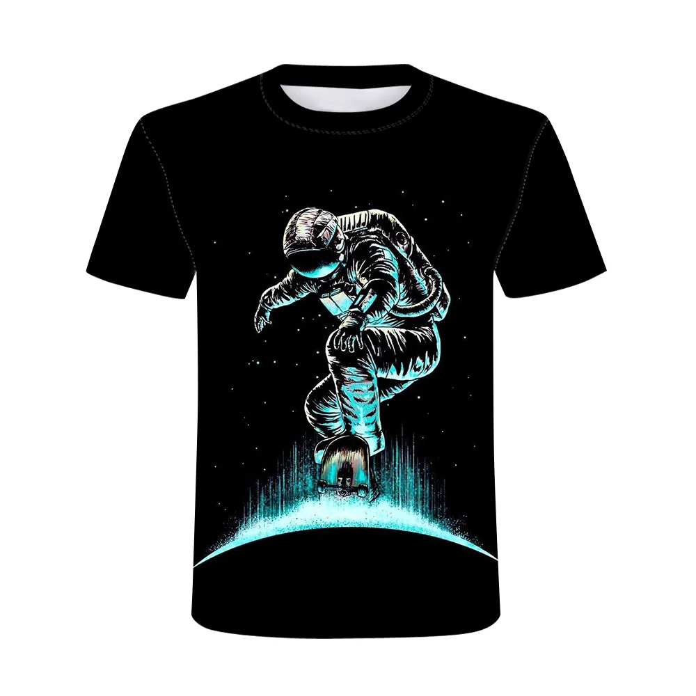 

2021 New Space Pattern 3D Printing T-shirt Star Handsome Street Fashion Comfortable Pullover T-shirt XXS-6XL