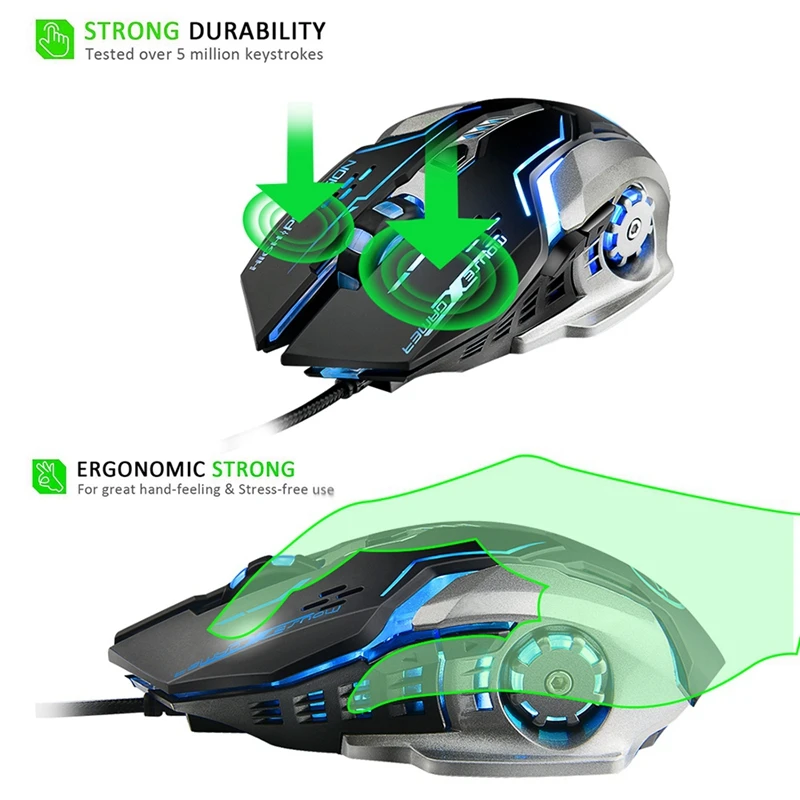  G815 Gaming Mouse 3200Dpi 6 Buttons Led Backlight Usb Wired Optical Mice For Pubg Lol Dota 2 Pc Lap