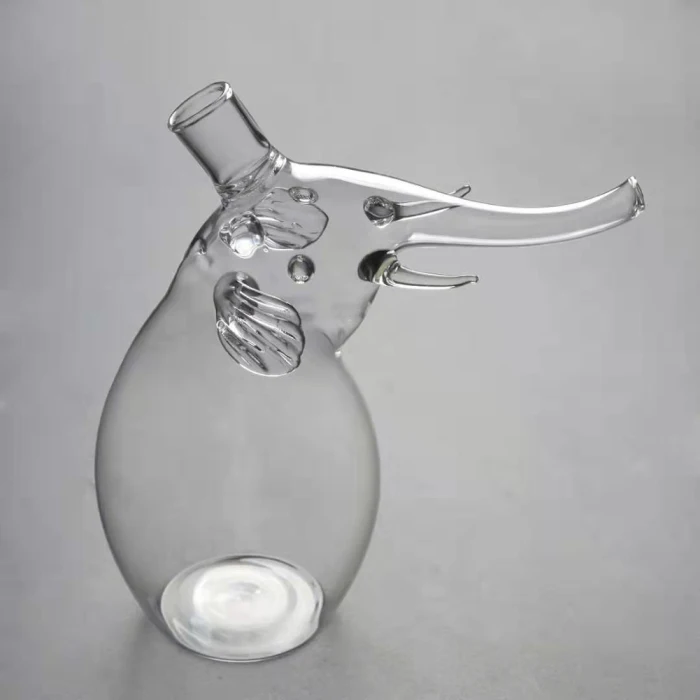 Dolphin Goblet Red Wine Glasses with Dolphin Inside Goblet Crystal Clear Glass for Home Bars Party FP8