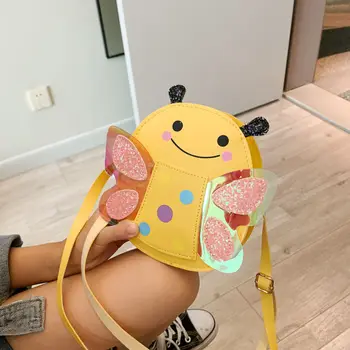 

Fashion PU Leather Baby Children's Coin Purse Cute Cartoon Bee Boys Kids Crossbody Bags Girl's Princess Small Handbags Pouch