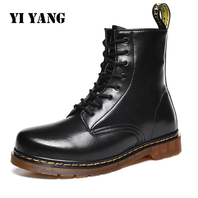 

Woman Boots Platform Martins Leather Shoes Motorcycle Winter Warm Boots Height Increasing Ankle Boots Ladies Spring Doc Martens