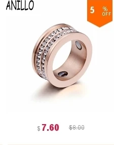 ANILLO женское кольцо из розового золота, инкрустированное однорядным кубическим цирконием, нержавеющая сталь, магнит для здоровья, обручальное ювелирное изделие, подарок