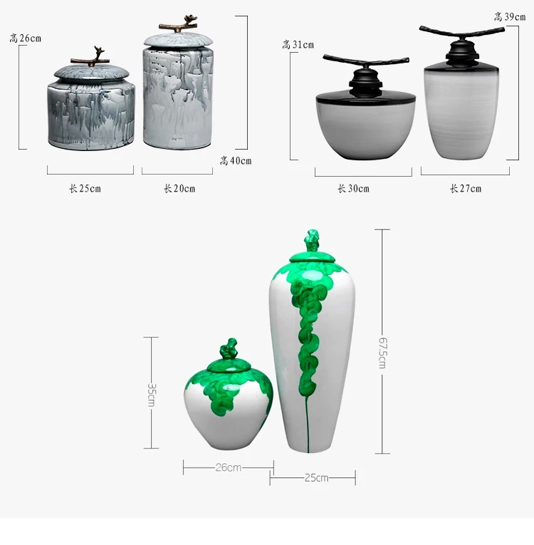 Современное новое китайское керамическое блюдо с рисунком бак для хранения дисплей мягкое украшение стеклянные контейнеры банки mason jar