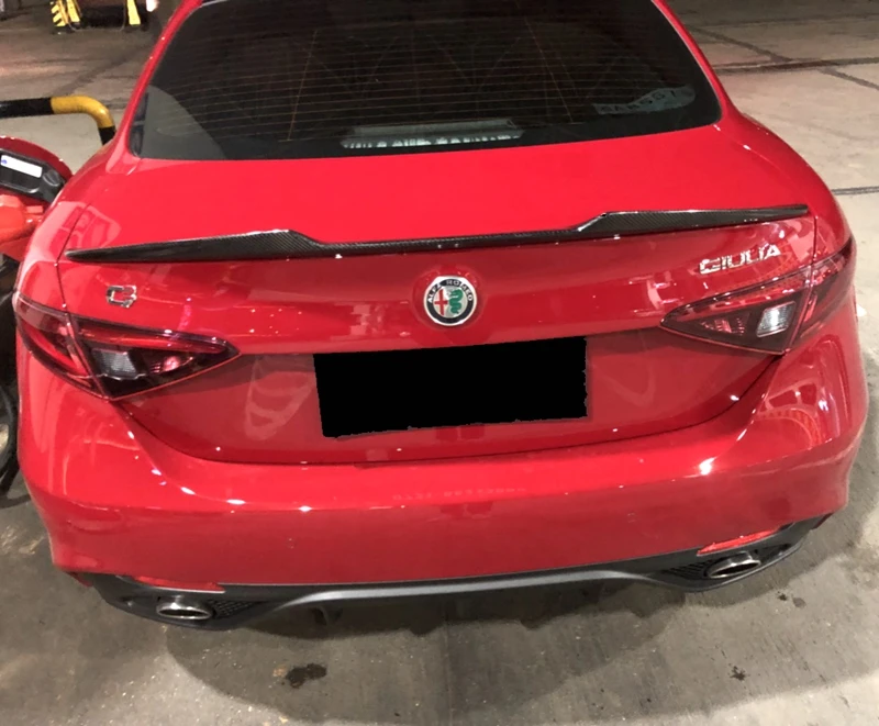 Car Styling Carbon Fiber Exterior Tail Boot Wing Decoration Rear Trunk Spoiler For Alfa Romeo Giulia