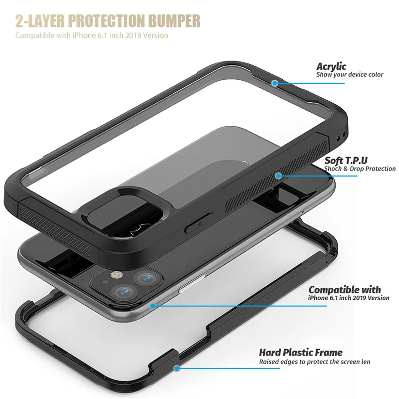 Military Shock Absorption Case For iPhone 12 11 13 Pro X XR XS XS Max Transparent PC+TPU Protective Case For iPhone 6S 7 8 Plus iphone 13 mini leather case
