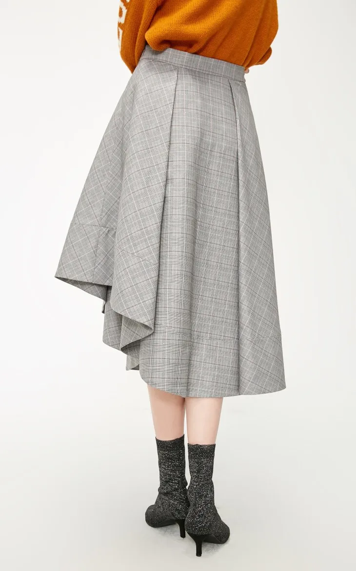 Vero Moda Women's Vintage Plaid Asymmetrical Hemline Skirt | 319116527