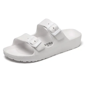 

Flat Heel Shoes Adjustable Buckle Home Travel Summer Beach EVA Arch Support Non Slip Indoor Outdoor Soft Women Slide Sandals