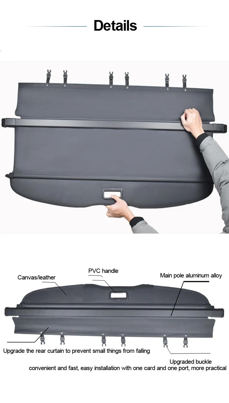 Couverture d'étagère de colis de coffre pour SUBARU, porte-bagages arrière  rétractables, accessoires de rideau d'espacement, XV Crosstrek, 2018, 2019,  2020, 2021, 2022 - AliExpress