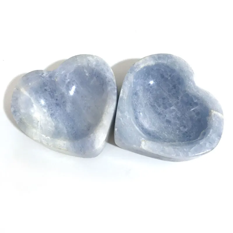Natural Crystal Celestite Bowl Heart Shape Hand Carved Rough Stone Healing Gemstone Decor JYX | Дом и сад