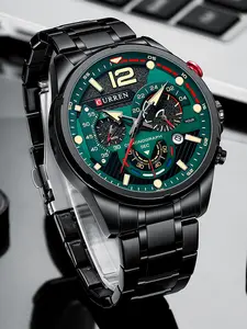 CURREN часы Мужские Спортивные кварцевые наручные часы с хронографом роскошные часы из нержавеющей стали со светящимися часами Relogio Masculino
