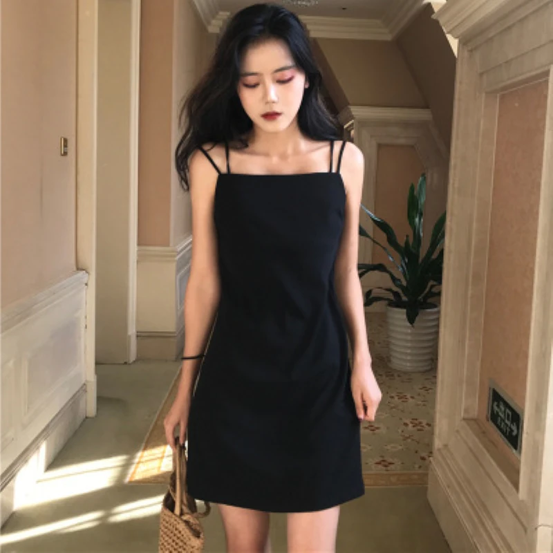 Girl Woman Sports Dress Tennis Dress Word Collar Fashion Versatile Sling Tee Dresses Slim Slimming Bag Hip Cheerleading Clothing