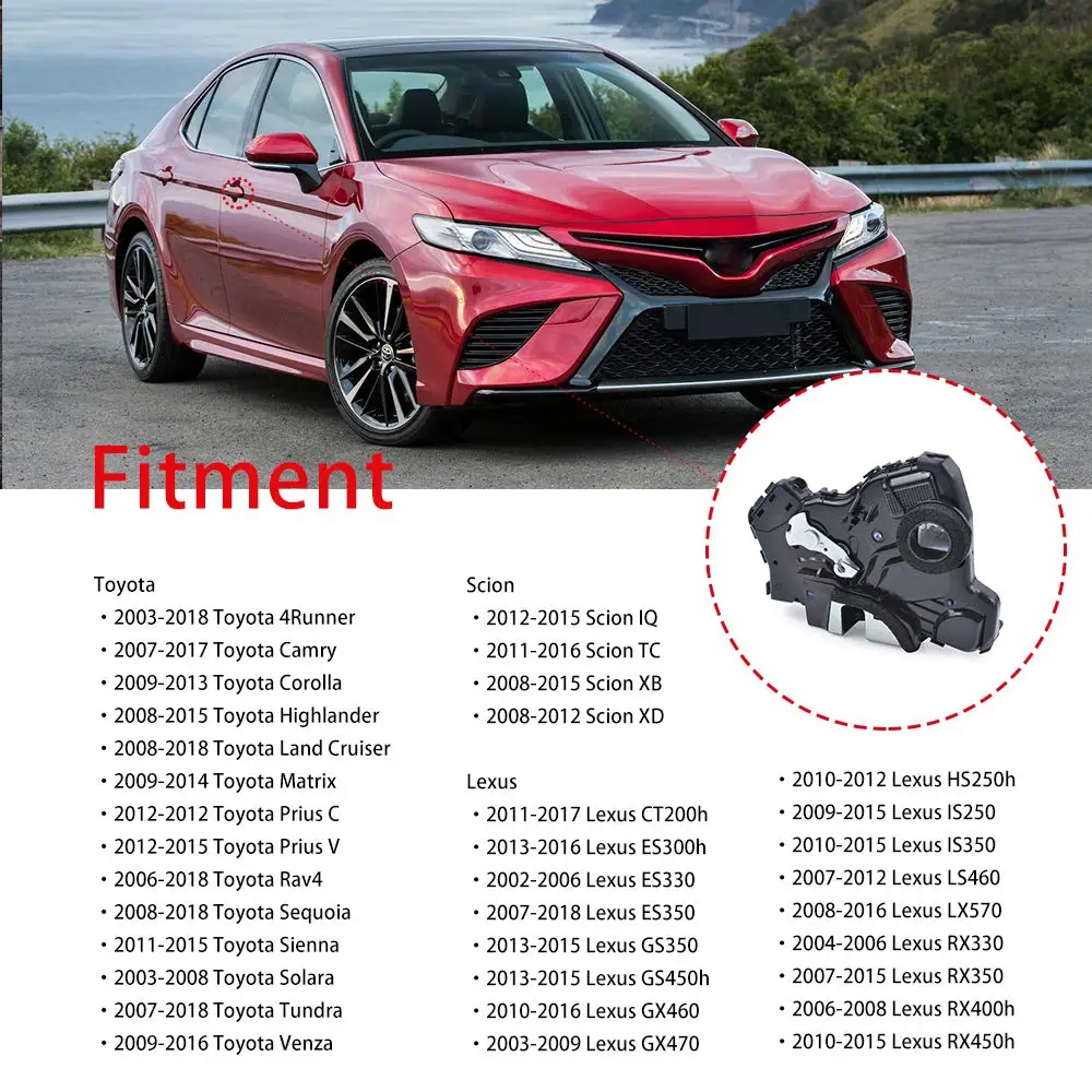 MIKKUPPA привод дверного замка для Пластиковая пилочка для ногтей 4runner Tundra Scion XB TC Lexus ES350 передний левый боковой двери защелка замка
