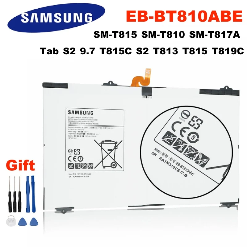 Для Galaxy Tab S2 9 7 T815C T813 T815 T819C SM-T815 SM-T810 SM-T817A Оригинальная Замена Samsung батарея EB-BT810ABE 5870