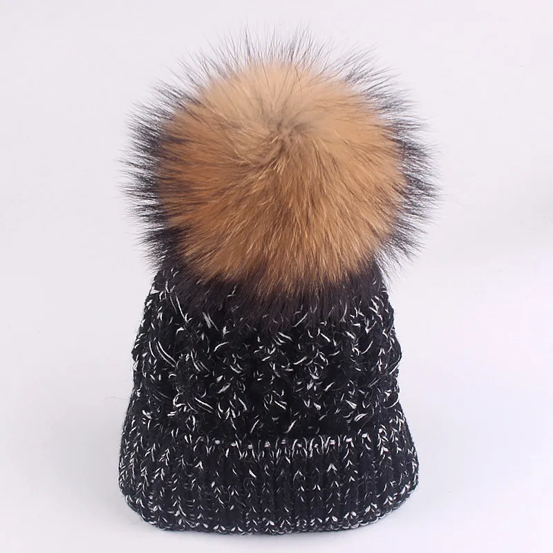 pom hat black Женская шапка с шарфом Xthree, новая зимняя вязаная шапка, комплект из шапки и шарфа для девушки, шапка с помпоном из меха - Цвет: pom hat black